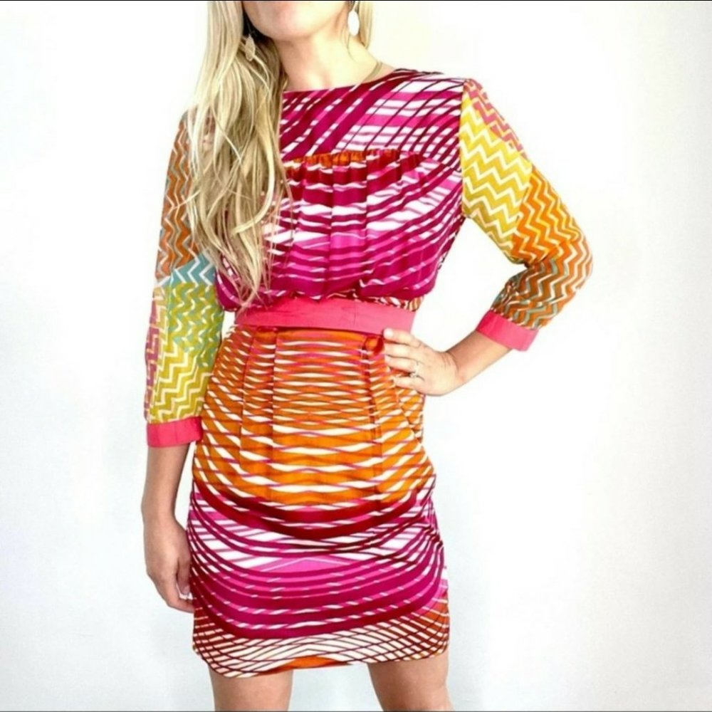 W 118 by Walter Baker Abstract "Terrance" Dress in Solar Size M (4-6)